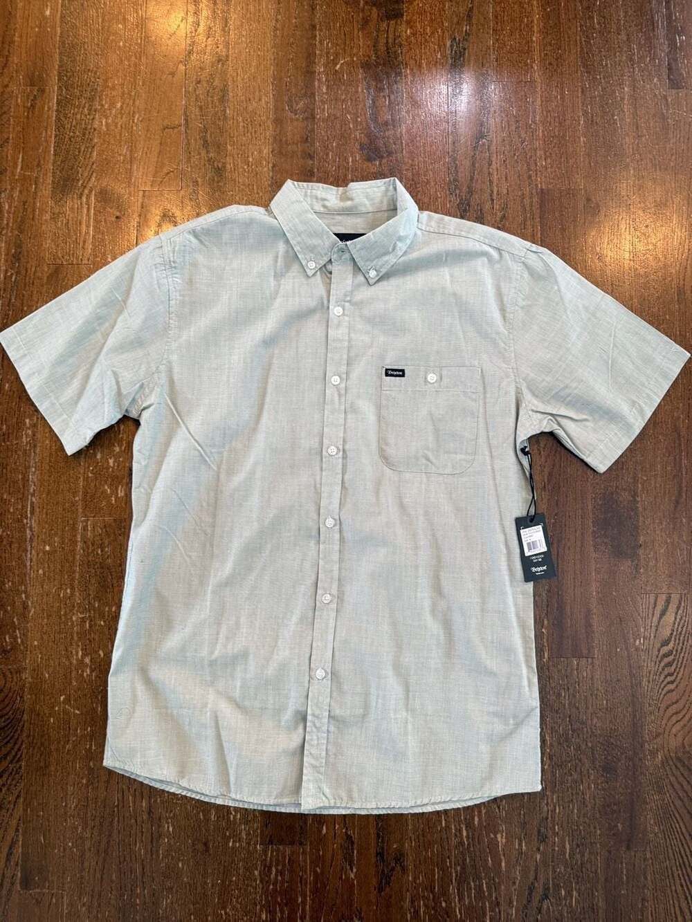 Brixton Central S/S Short Sleeve Button Up Shirt Mint Green - Size M